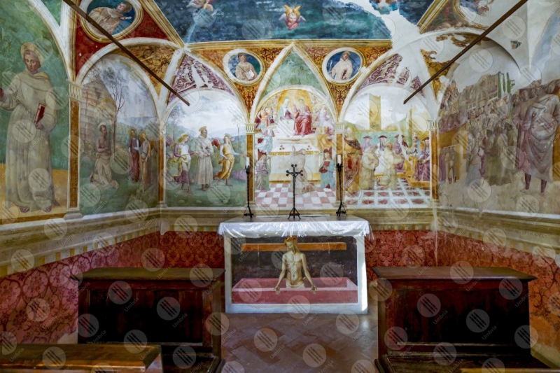 Convento di San Fortunato Tiberio D'Assisi Cappella delle rose dipinti arte altare  Montefalco