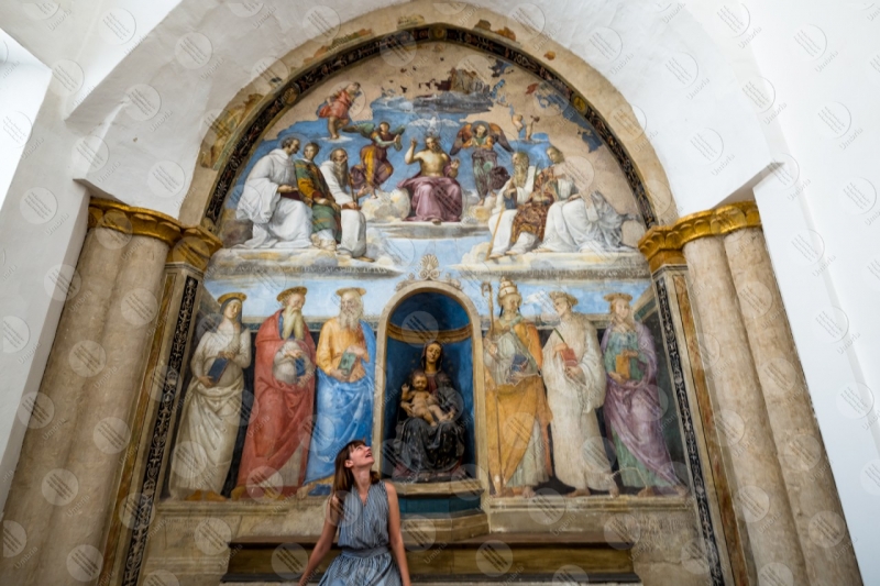 Cappella di San Severo Chiesa di San Severo Raffaello Perugino affresco arte donna  Perugia