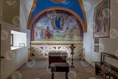 trevi Convento San Martino Cappella di Cesare e Minerva Giovanni Di Pietro lo Spagna affresco arte altare