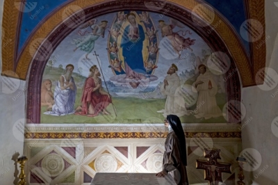 trevi Convento San Martino Cappella di Cesare e Minerva Giovanni Di Pietro lo Spagna affresco arte donna suora