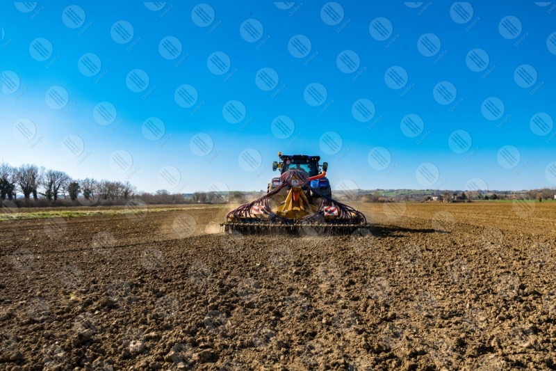 agricolture field tractor work countryside sky clear sky  Umbria