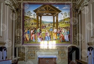 citta-della-pieve Oratorio di Santa Maria dei Bianchi Adorazione dei Magi Città della Pieve Perugino fresco art