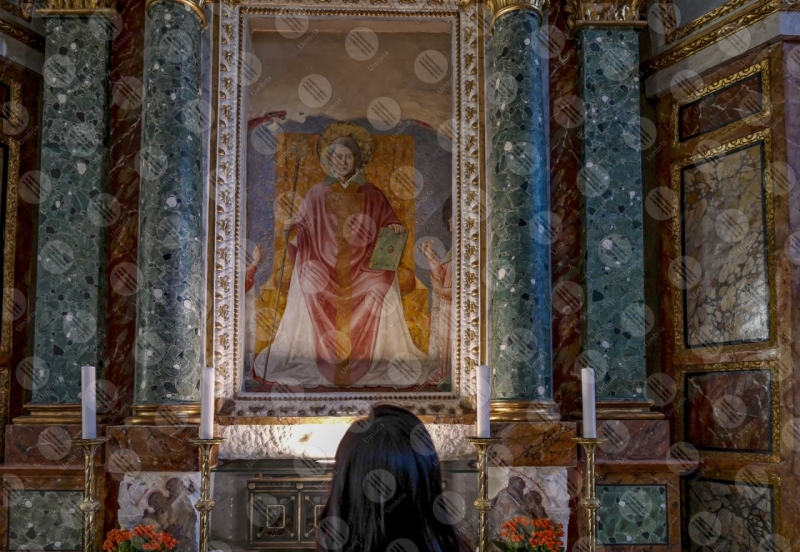 Convento di San Fortunato Benozzo Gozzoli paintings details particulars art woman girl  Montefalco