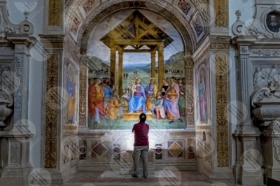 trevi Monumental church of Madonna della lacrima Pietro Vannucci Perugino fresco art man