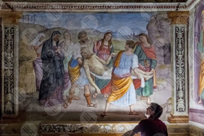 trevi Chiesa Monumentale della Madonna della lacrima traslazione del corpo di Cristo Giovanni Di Pietro lo Spagna affresco arte uomo